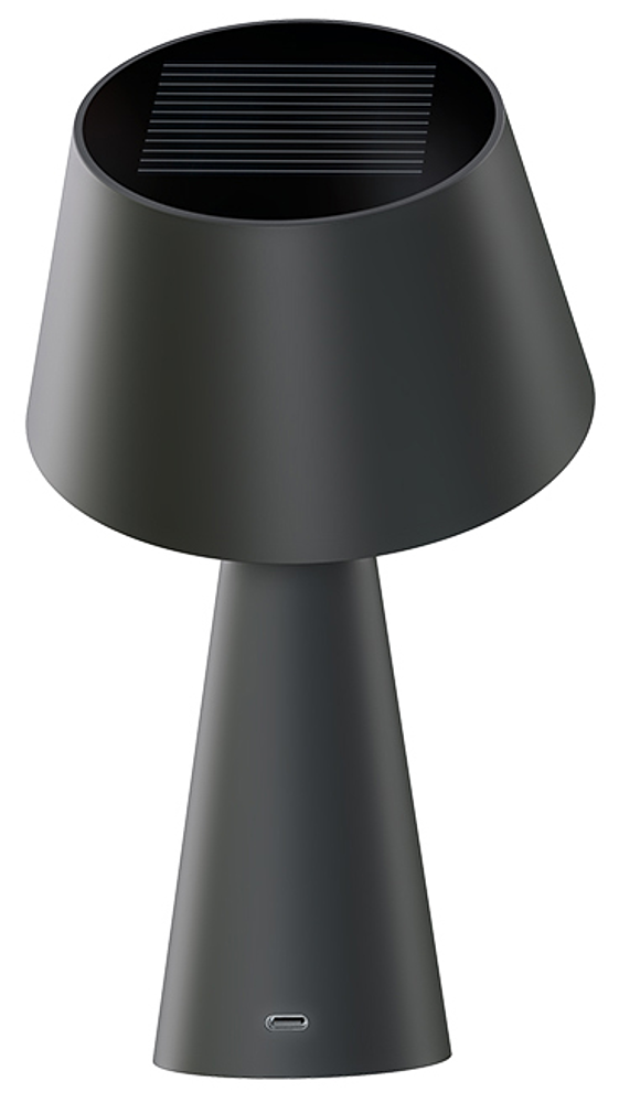 Lampe table solaire noir mat